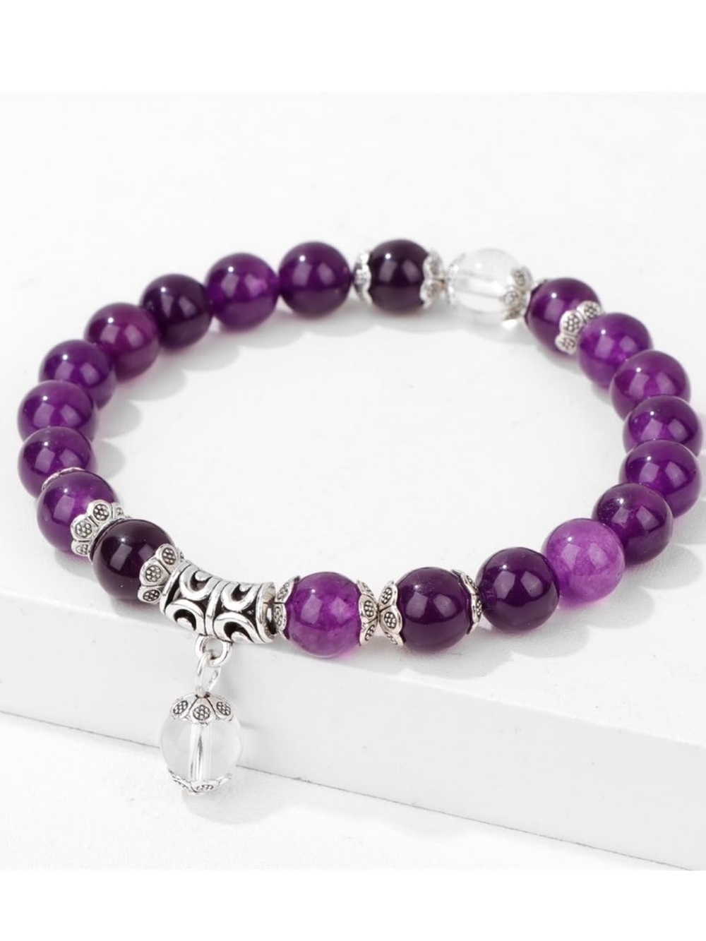 🆕New Amethyst Crystal Bracelet For Anxiety & Stress Relief